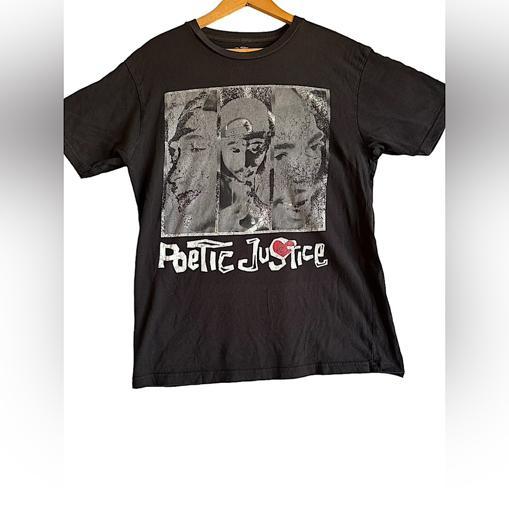 POETIC JUSTICE MEN’S T SHIRT SHORT SLEEVE FADED GRAPHICS SZ M